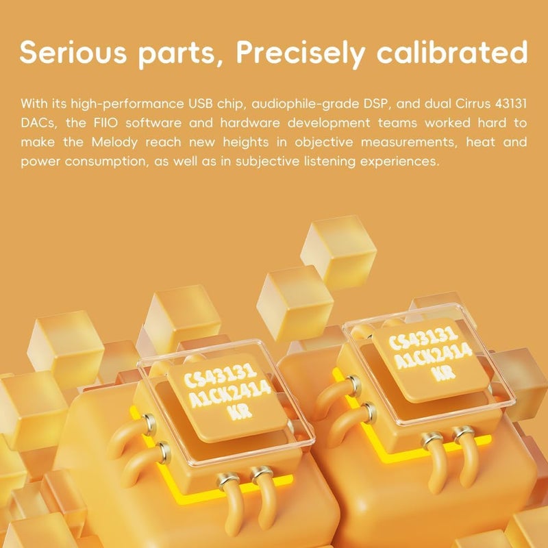 FiiO /Snowsky Melody Headphone Amplifier Portable DAC with 4.4mm and 3.5mm Headphones Outputs Support DSD256, 10-Band PEQ for Android/iOS/Mac/Windows (Maple) - Image 4